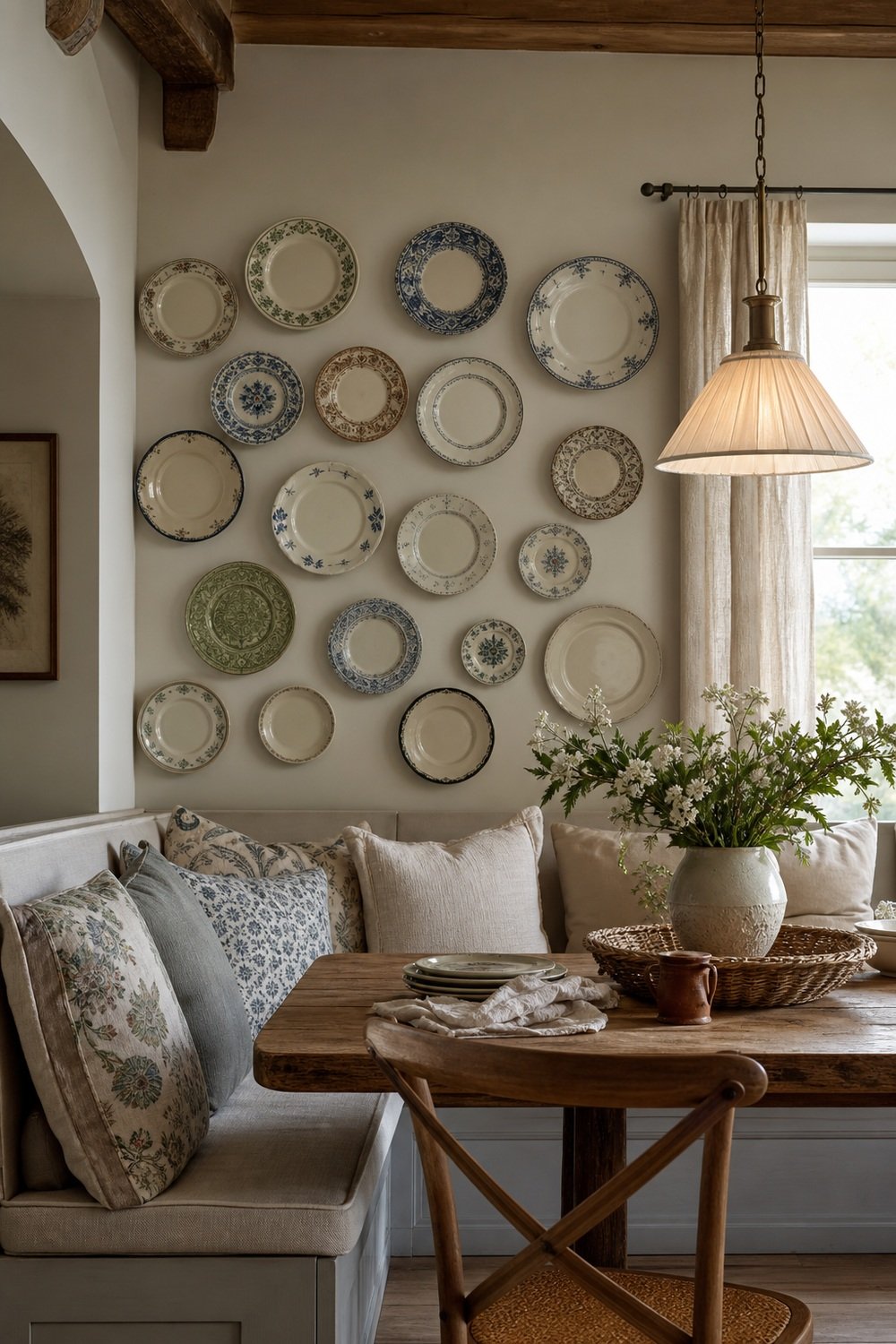 Vintage Plate Wall for home wall decor ideas