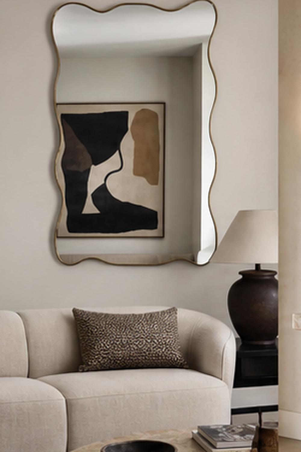 Use A Wavy Mirror In A Powder Room for wavy mirror ideas
