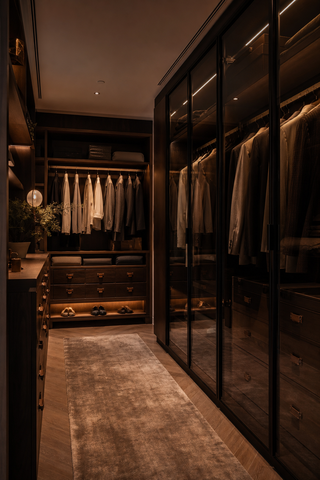 Open Shelves With Negative Space in a neat stylish closet