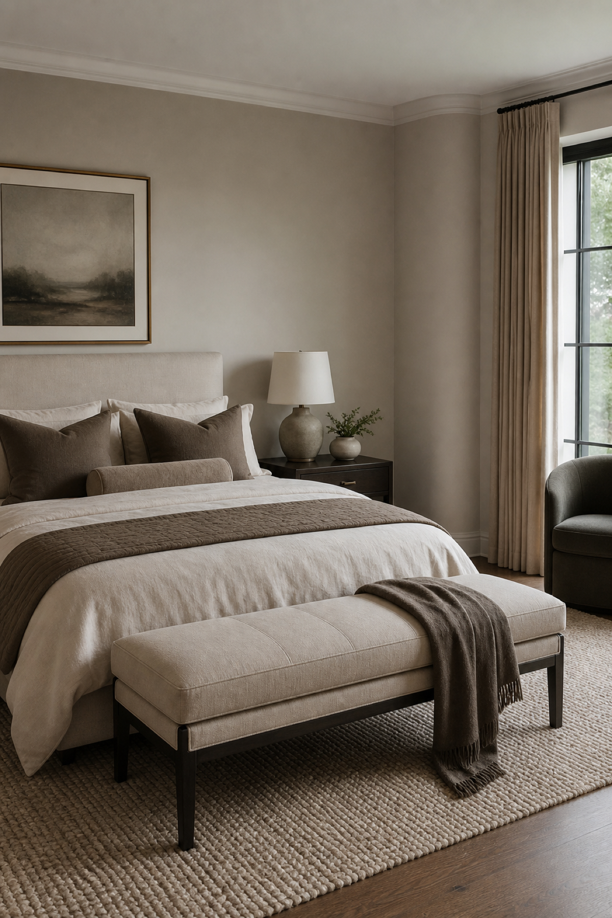 Use A Bench To Finish The Bed Wall for Bedroom Inspirations For A Cozy Stylish Retreat