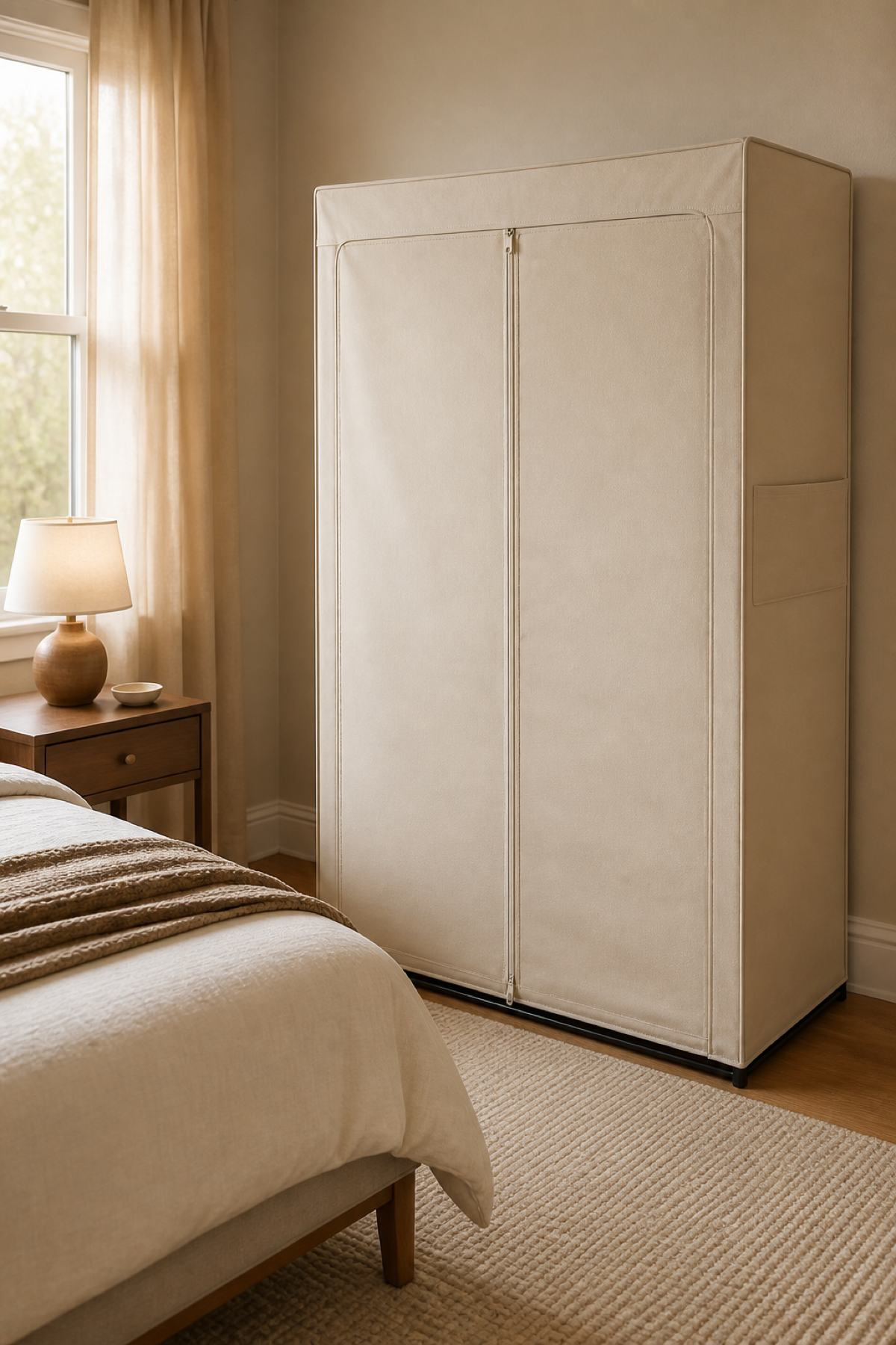 Choose Closed Storage For Busy Rooms for Portable Wardrobe Ideas For A Neat Stylish Home