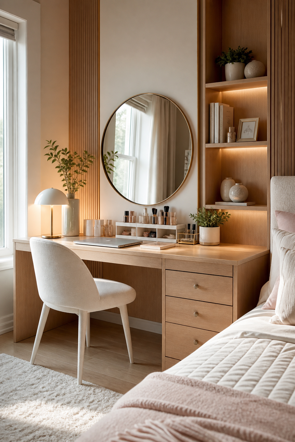 Style A Vanity And Homework Combo for Teen Room Ideas To Inspire Your Next Home Refresh