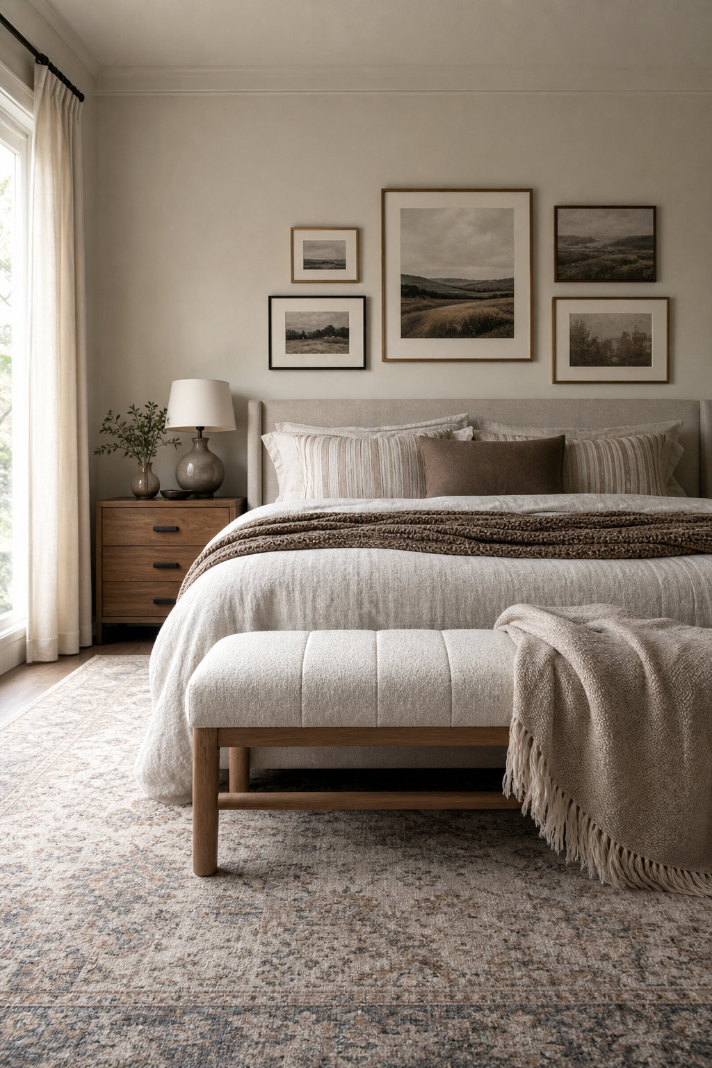 Use A Bench To Finish The Bed Wall for Chill Room Aesthetic To Inspire Your Next Home Refresh