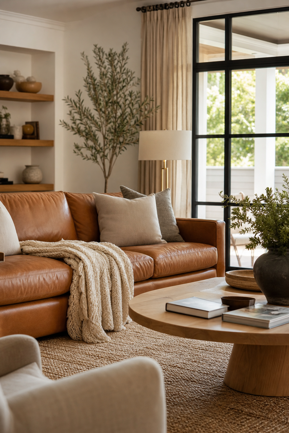Soften A Leather Sofa With Textiles for Trendy Sofas Ideas To Anchor A Stylish Living Room