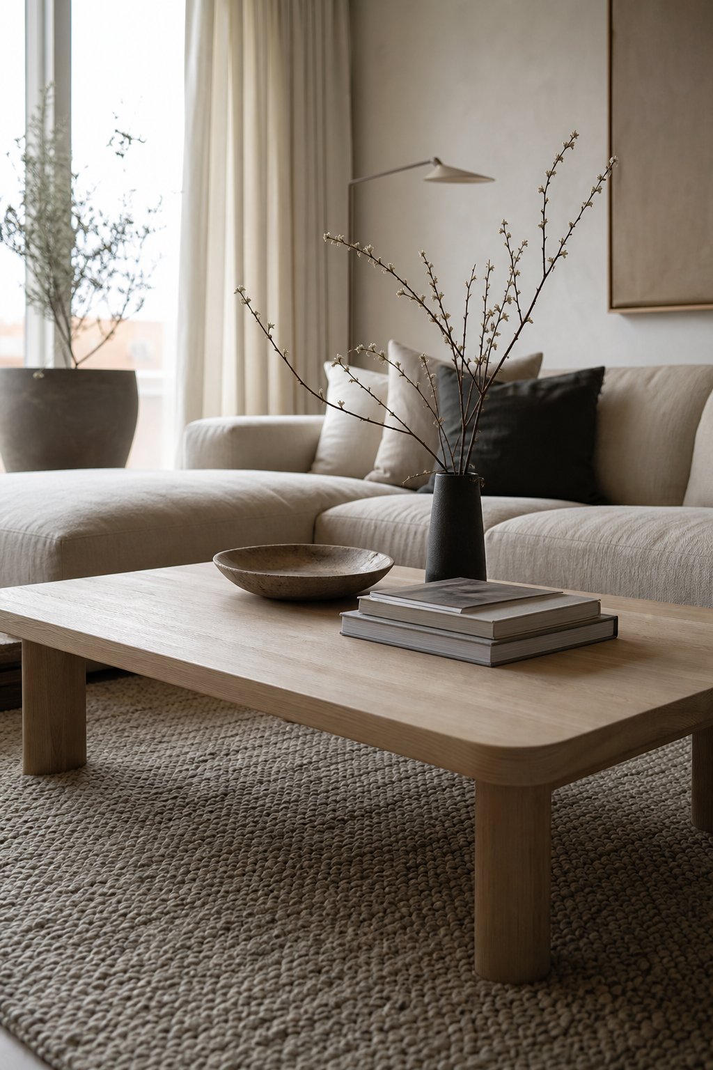 Use A Simple Wood Coffee Table
