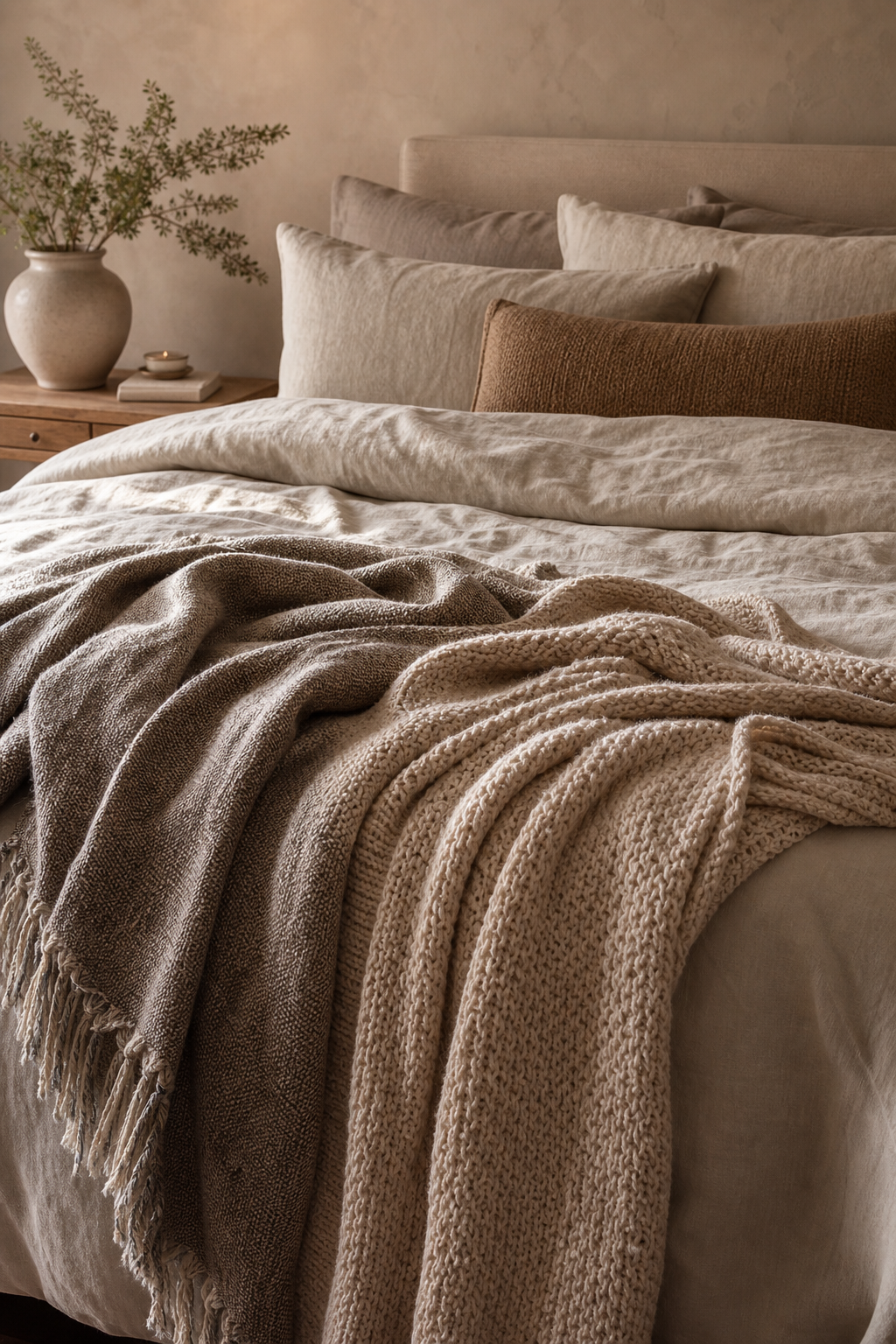 Layer Throws For Texture in a cozy Pinterest-worthy bedroom