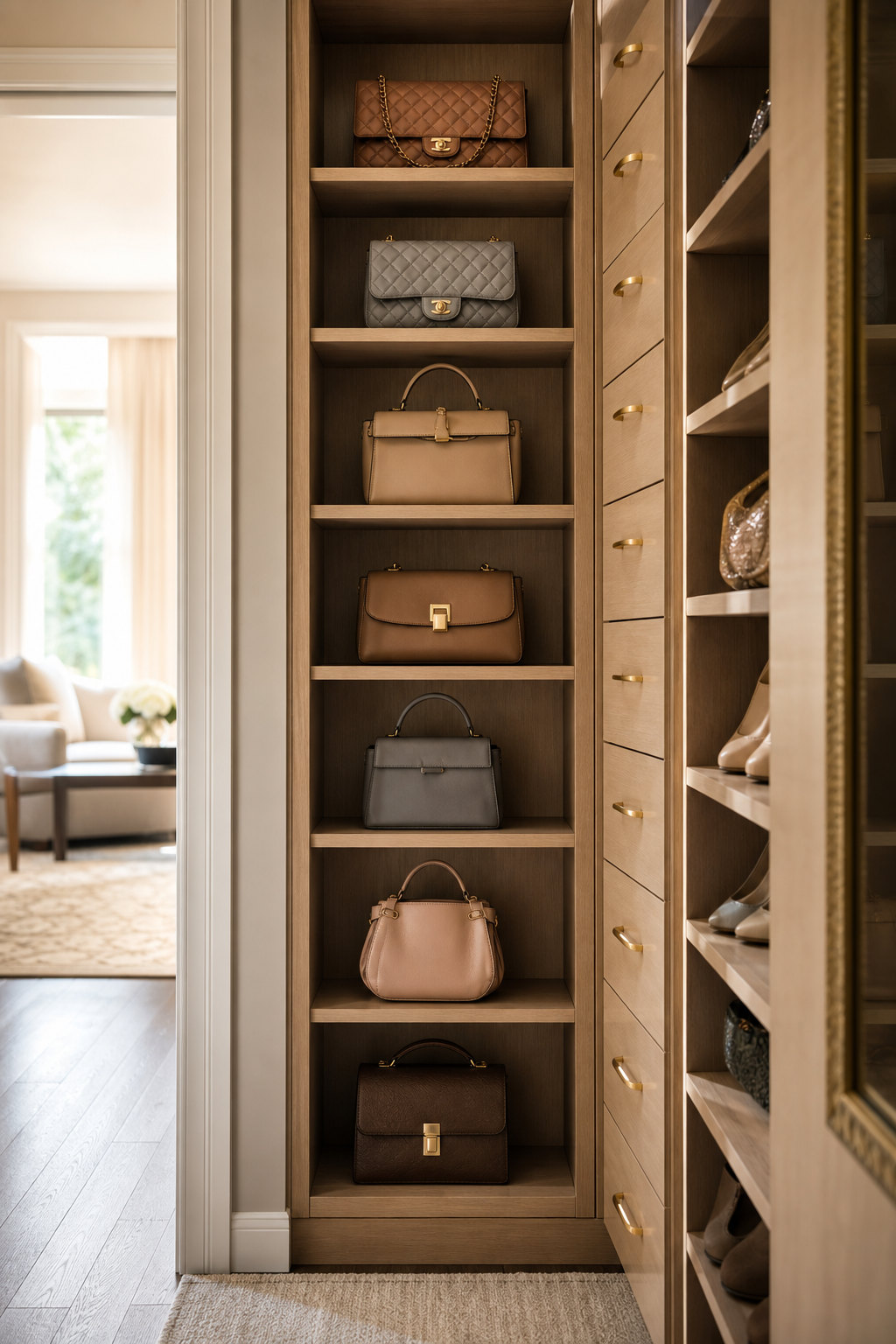 Protect Handles With Enough Height for Handbag Organization Ideas For A Neat Stylish Home