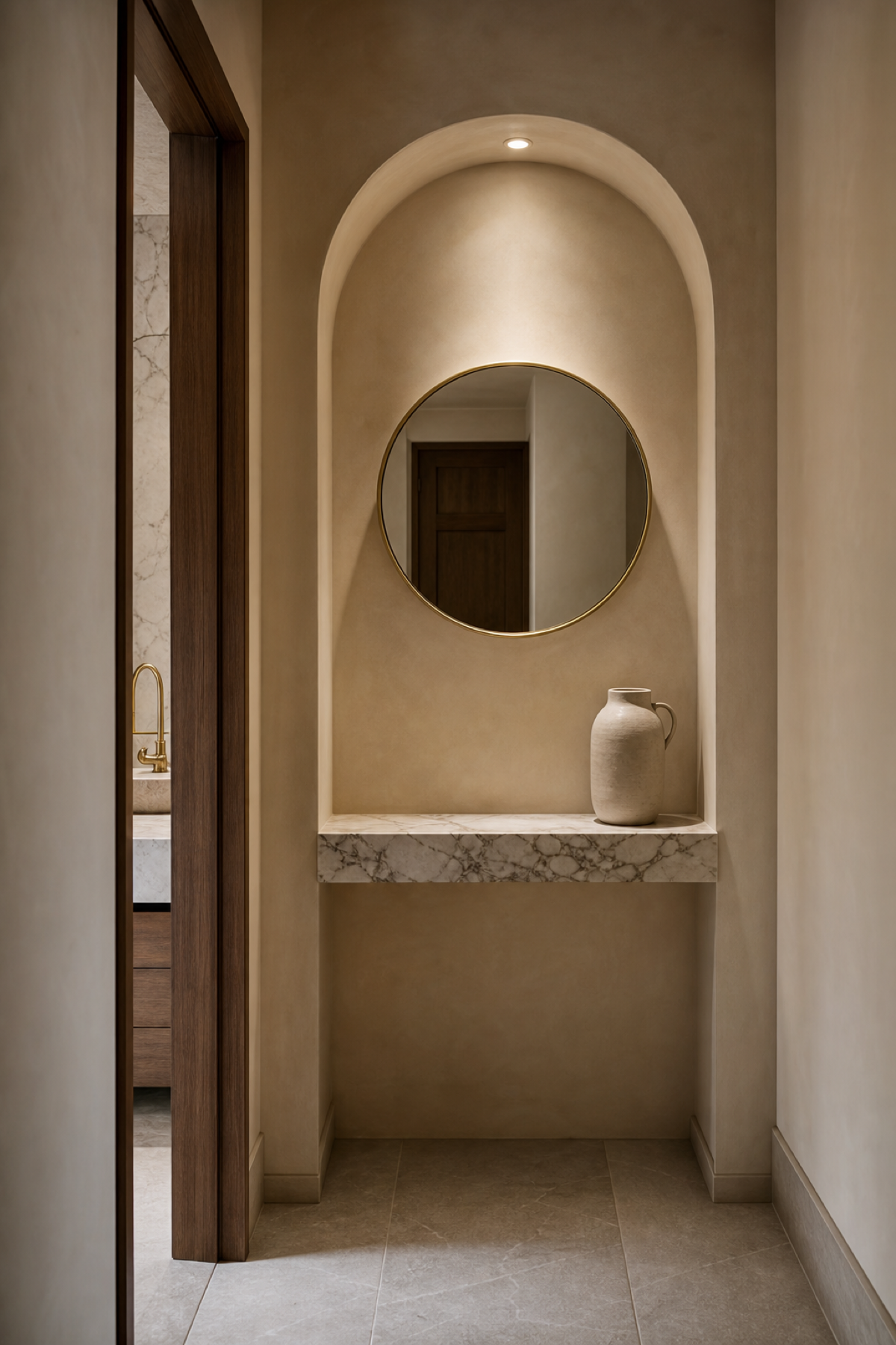 Use A Small Mirror In A Niche for Mirror Design Wall Ideas That Brighten And Elevate Any Room