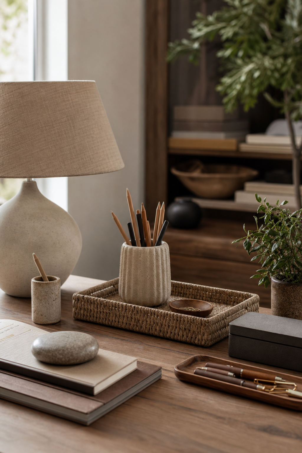 Use Stone Or Ceramic Desk Accessories