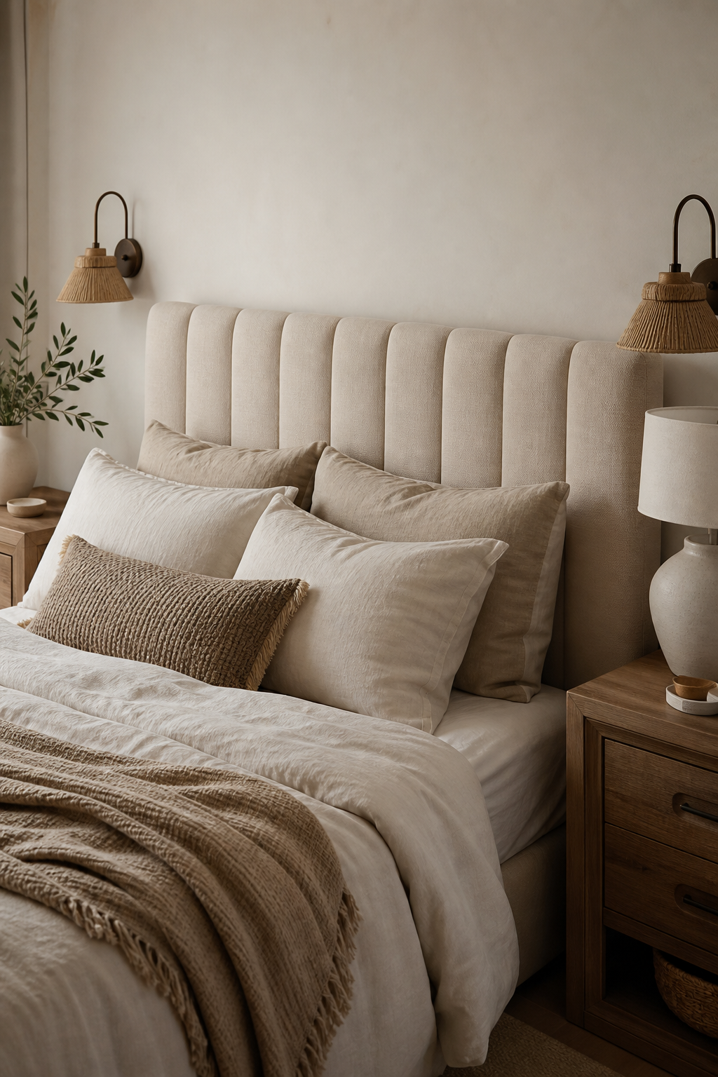 Choose A Cozy Upholstered Headboard in a cozy Pinterest-worthy bedroom