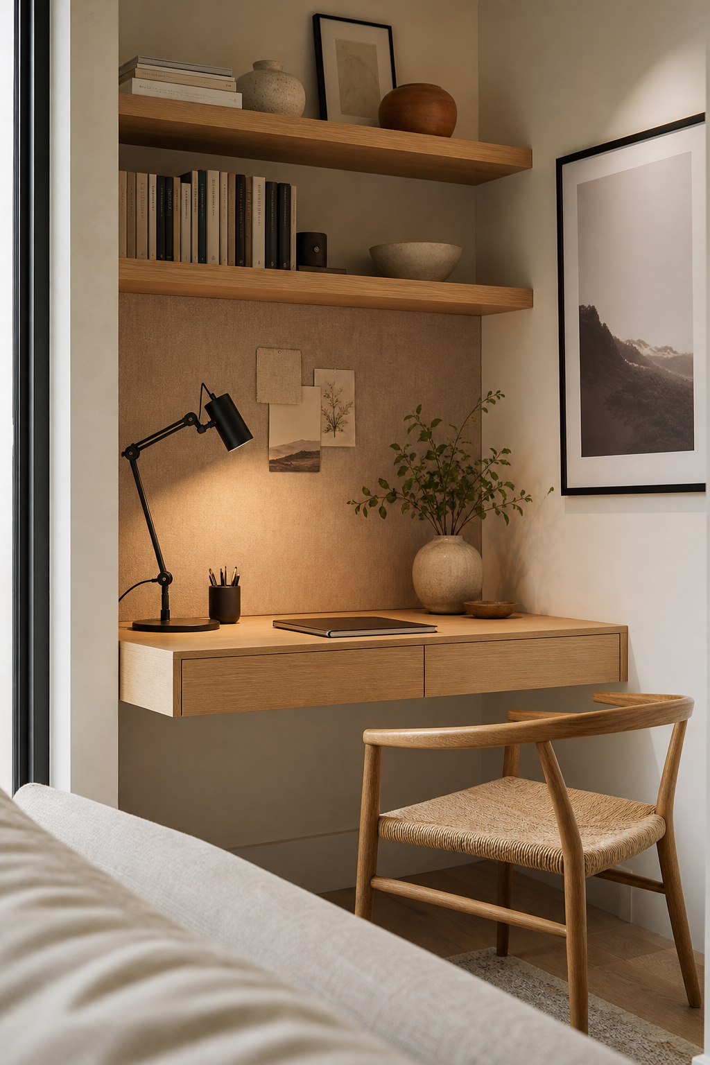 Room inspo aesthetic idea with create a desk that blends in