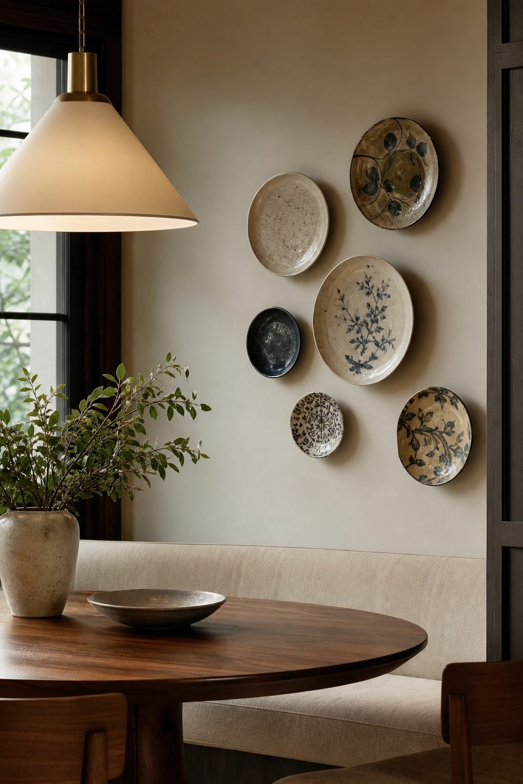 Use Ceramic Wall Plates Sparingly for Wall Decor To Give Blank Walls More Personality