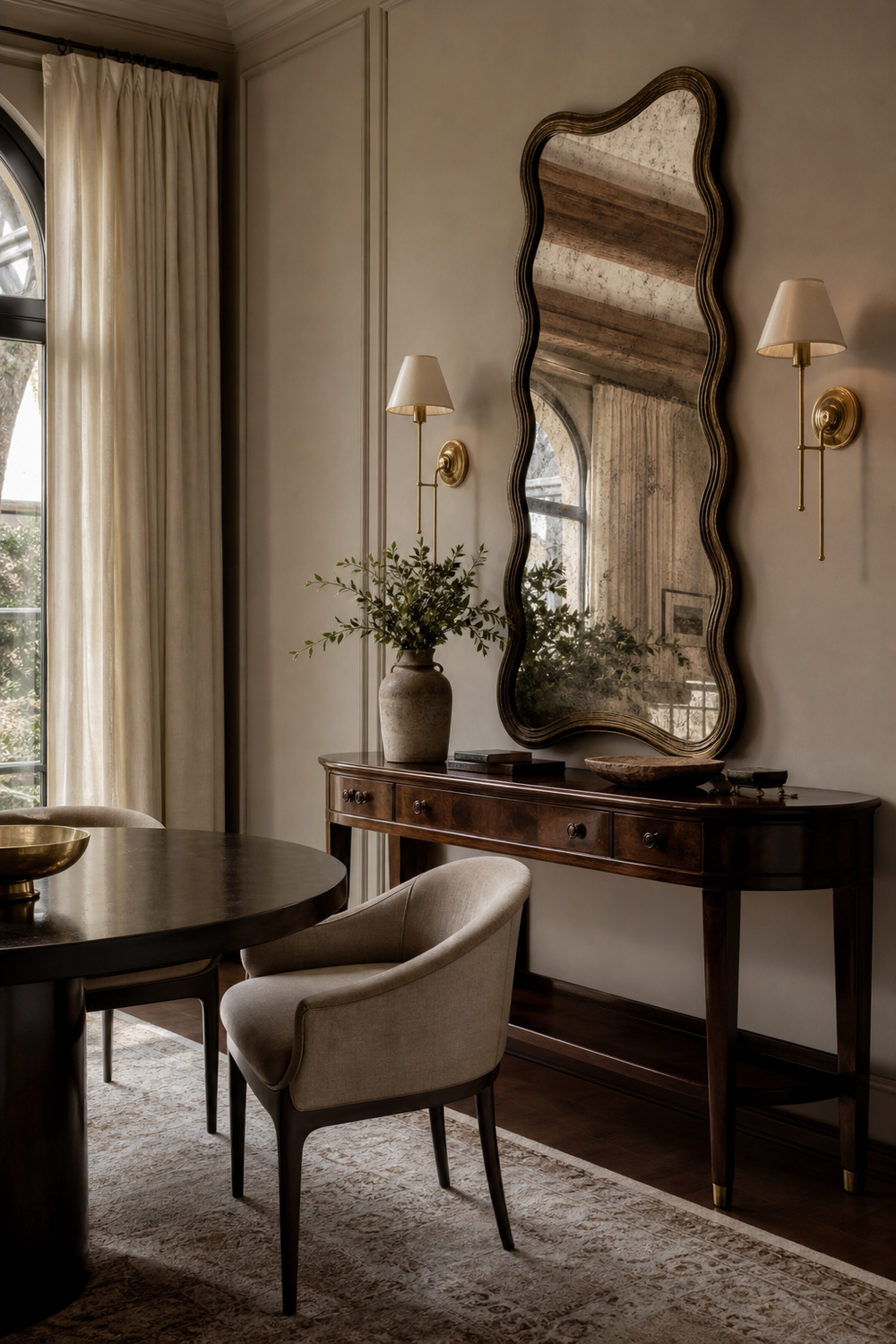 Choose Antiqued Glass For Extra Character for wavy mirror ideas
