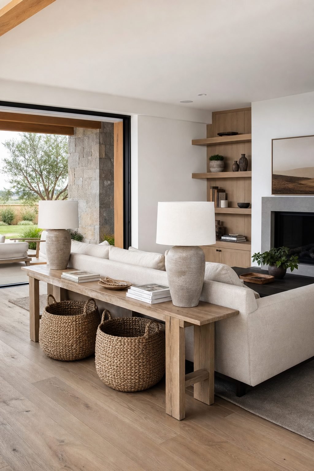 Add A Console Behind The Sofa for Sofa Aesthetic To Anchor A Stylish Living Room