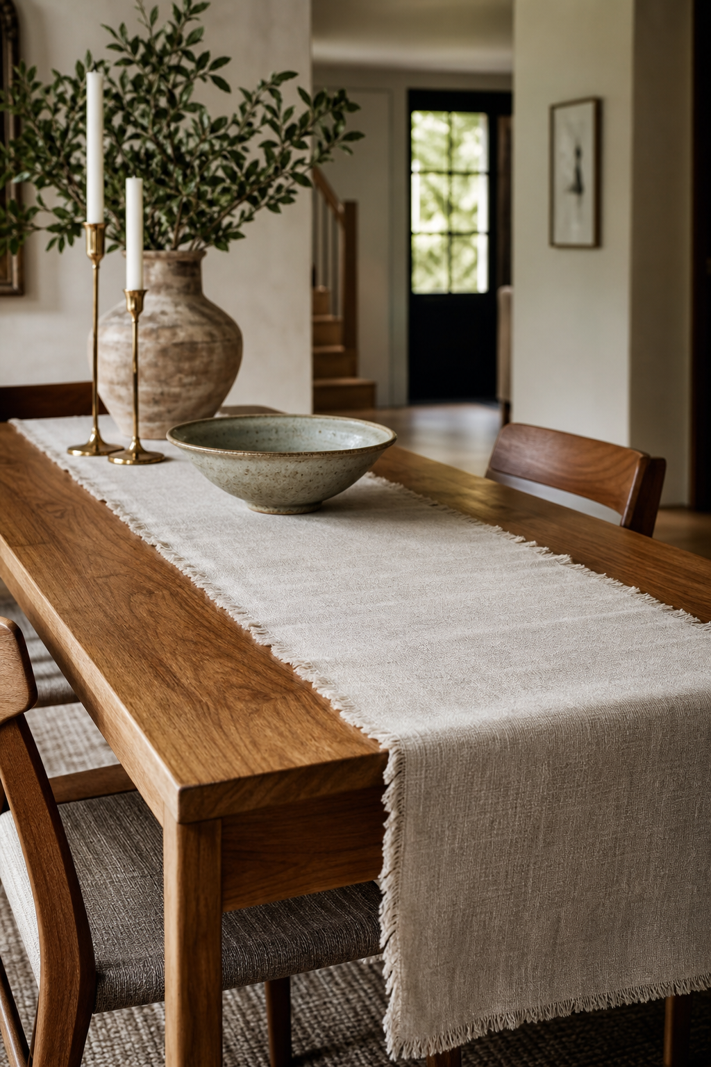 make a linen table runner for DIY home decor
