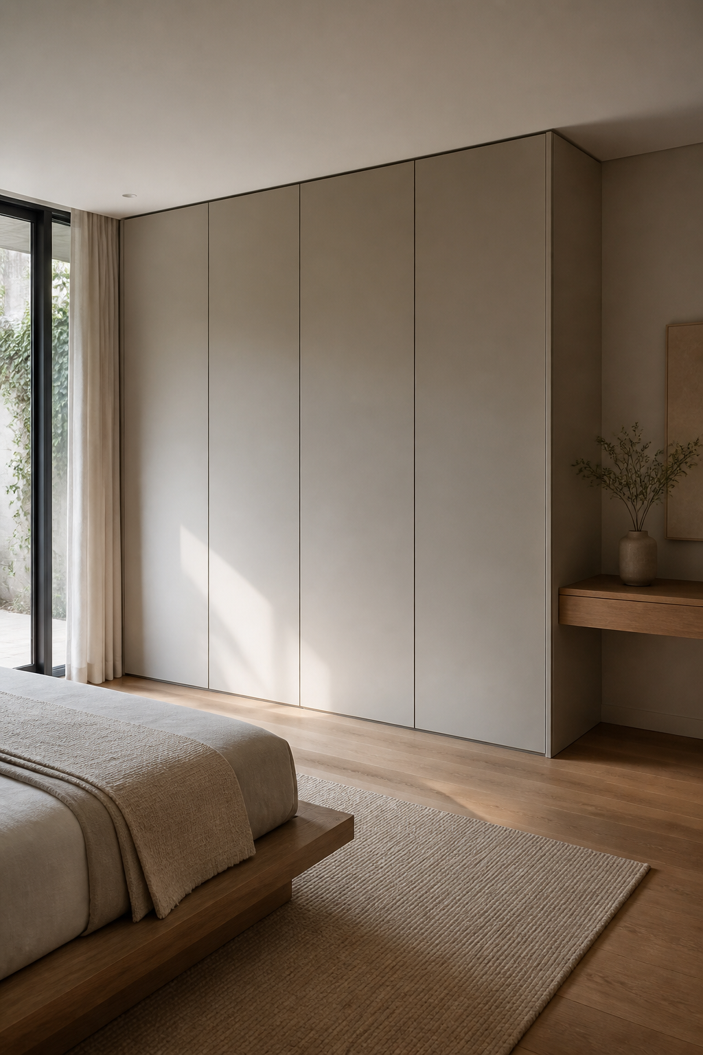 Choose Handle-Free Doors For A Minimal Look in a stylish wall closet design