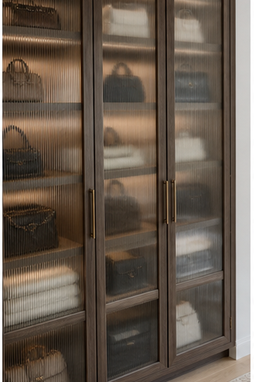 Frosted Glass Cabinets for small walk-in closet ideas