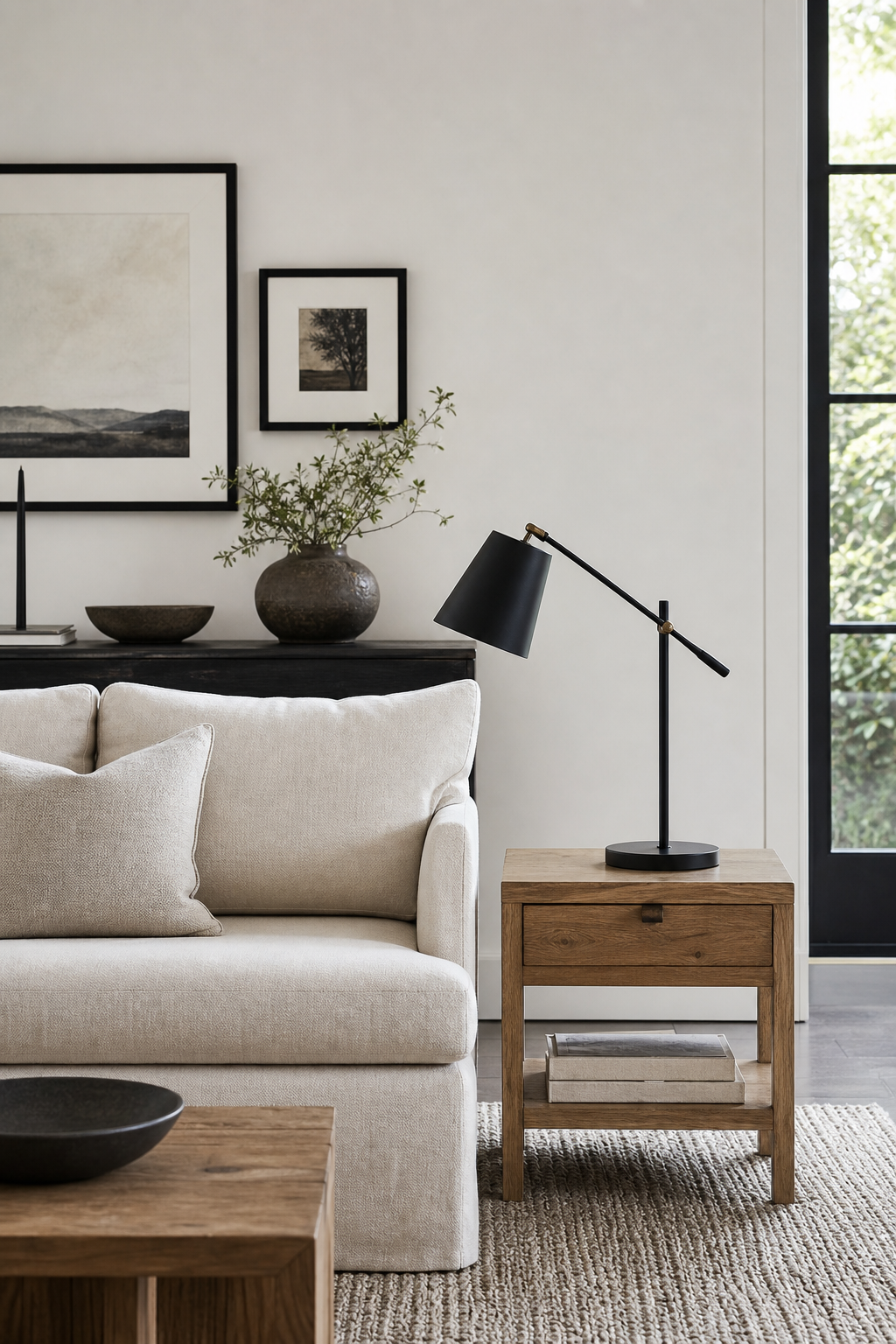 Room inspo aesthetic idea with add black details for contrast