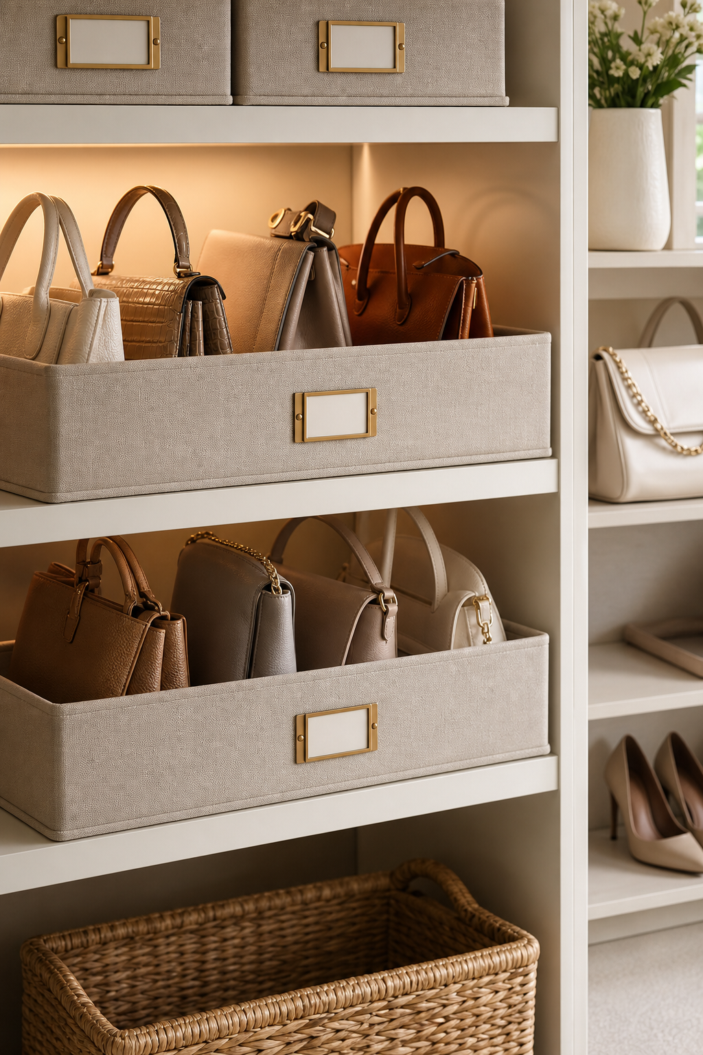 Hang Crossbodies On Peg Rails for Handbag Organization Ideas For A Neat Stylish Home