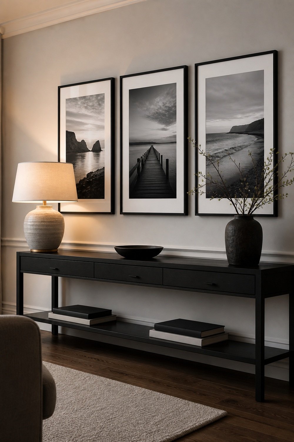 Black And White Photo Row for home wall decor ideas