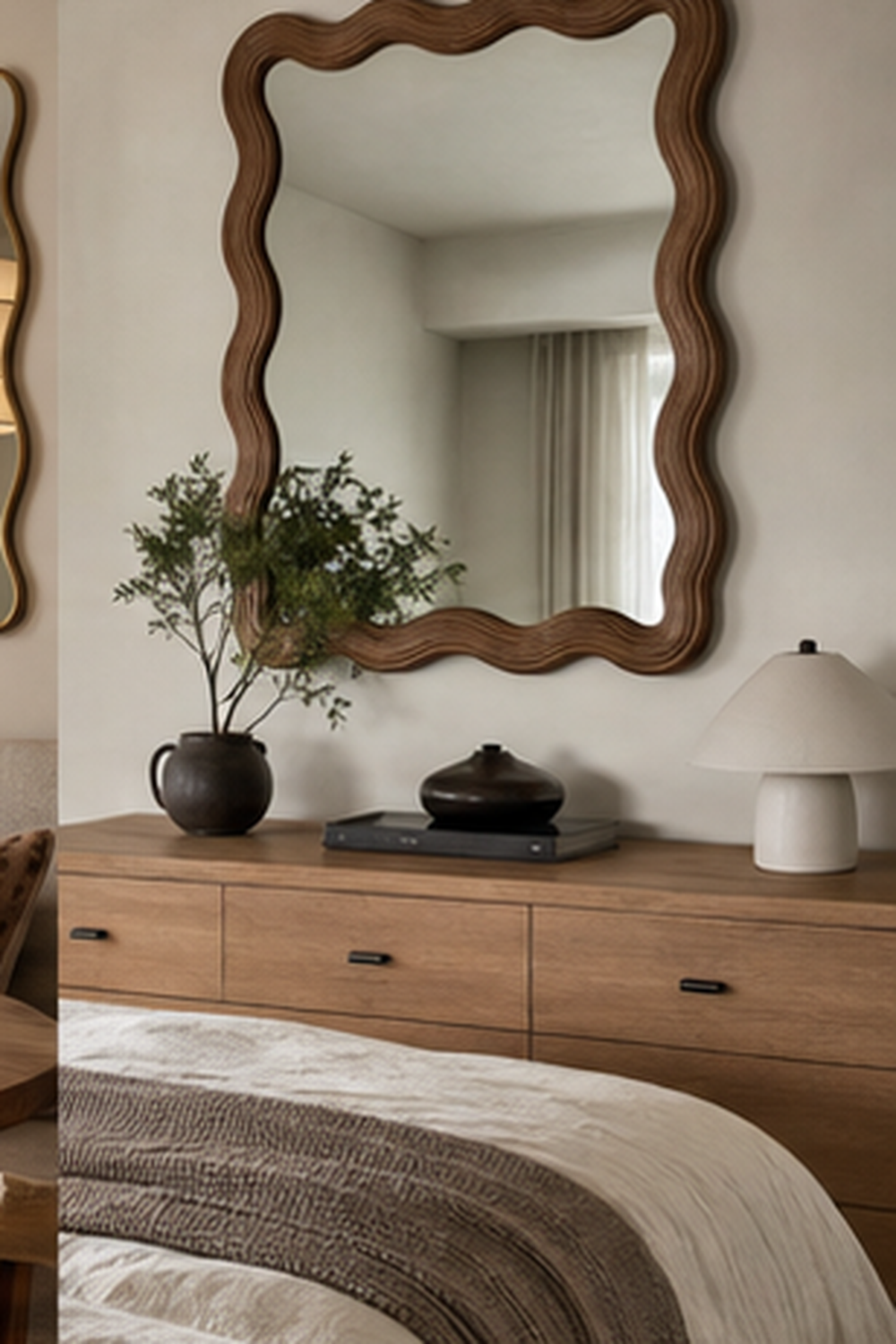 Set A Small Wavy Mirror Inside A Niche for wavy mirror ideas