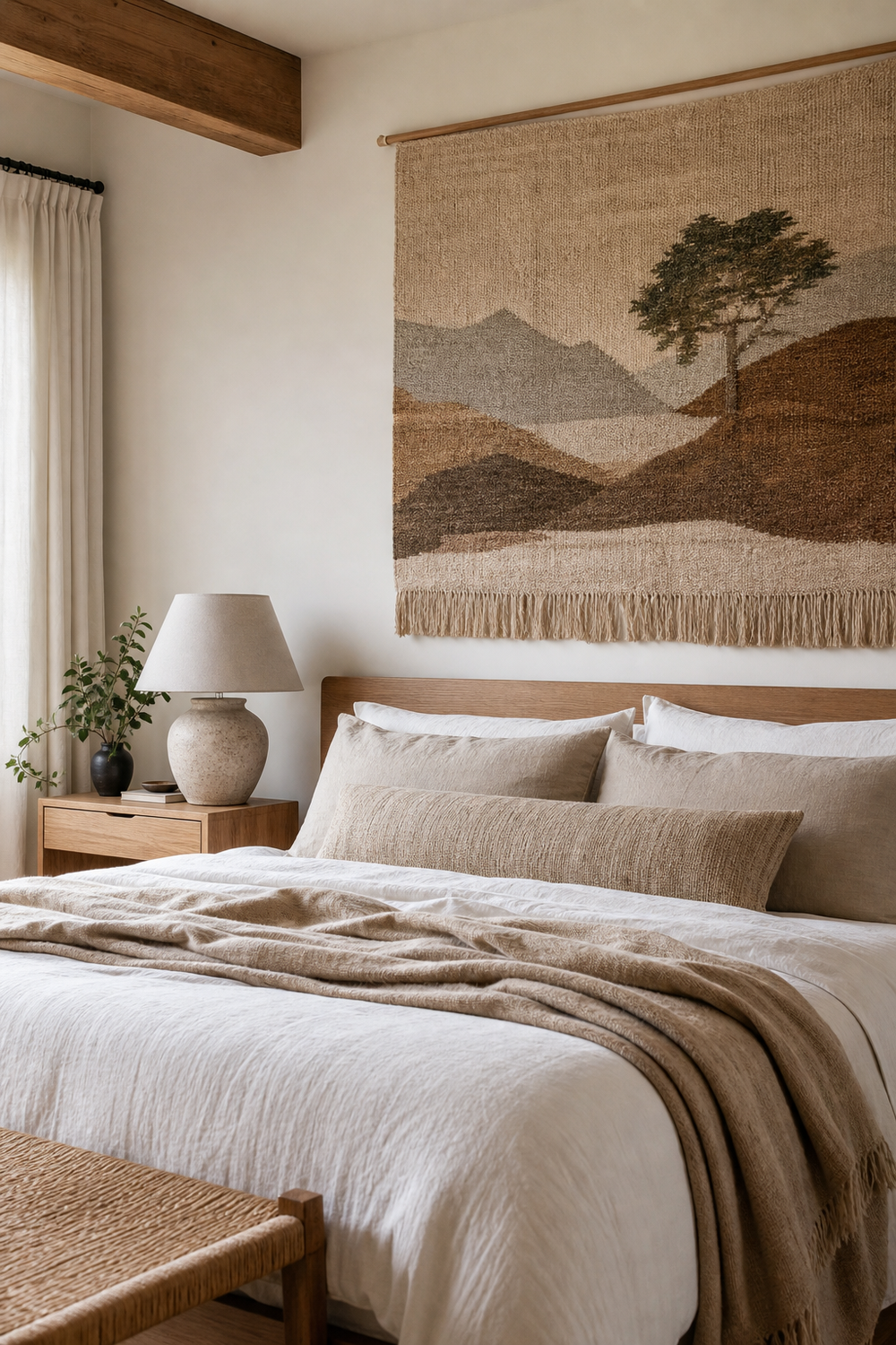 Hang One Dramatic Textile Tapestry for aesthetic wall decor