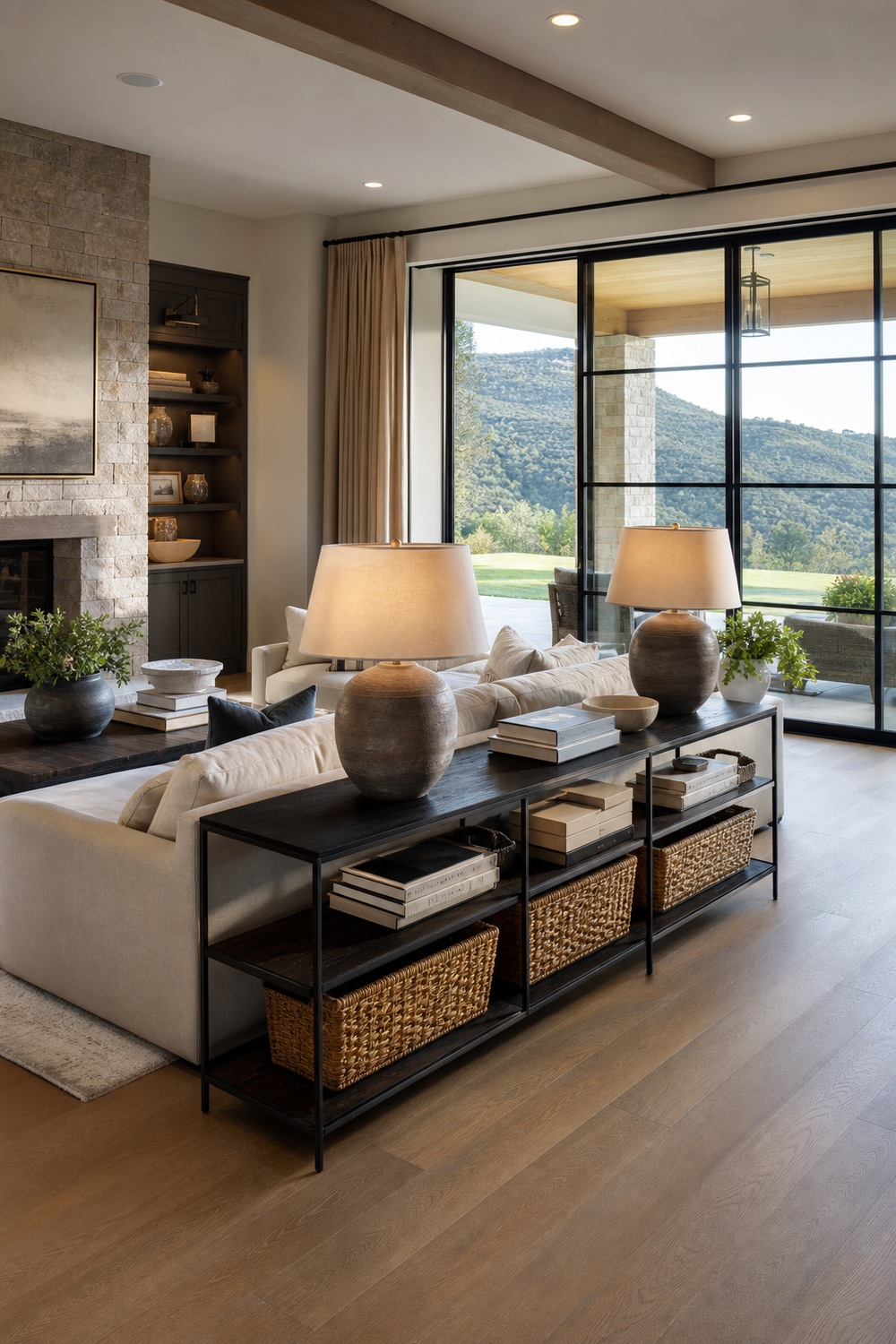 Add A Console Behind The Sofa for Single Sofa Ideas To Anchor A Stylish Living Room