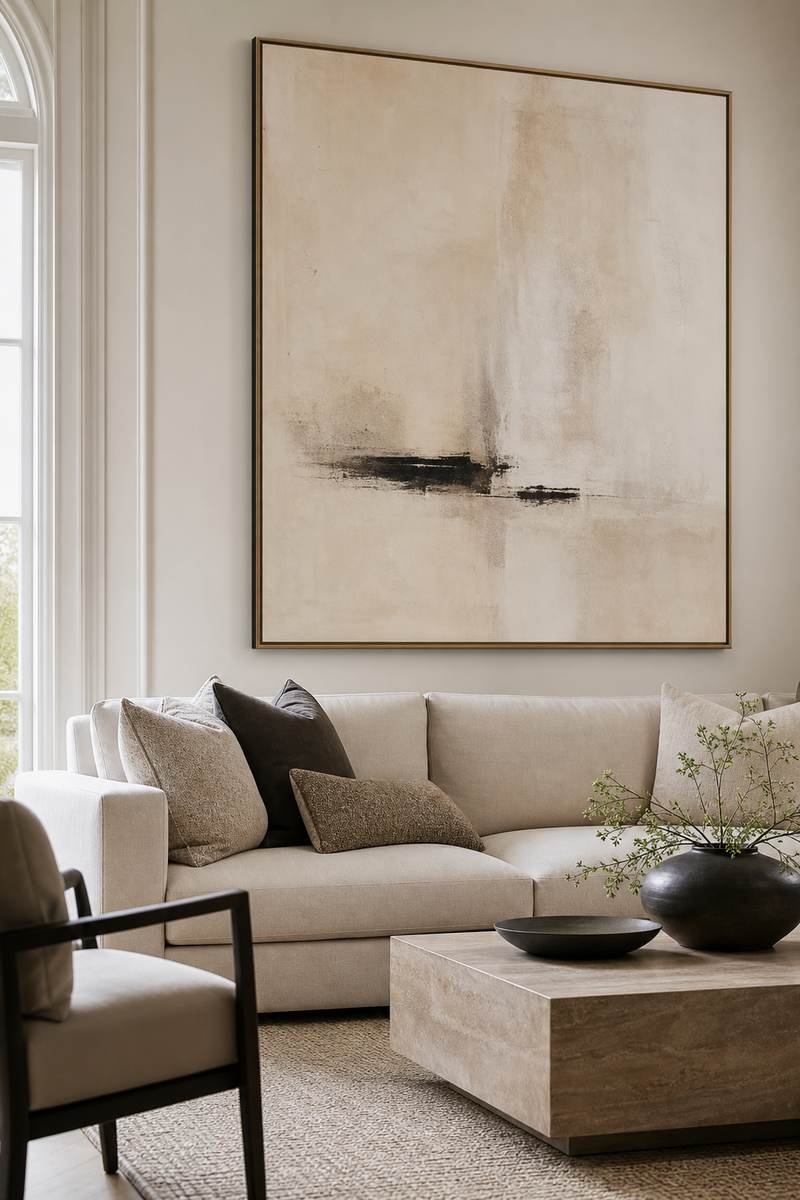 Add A Console Behind The Sofa for L Shaped Sofa Designs To Anchor A Stylish Living Room