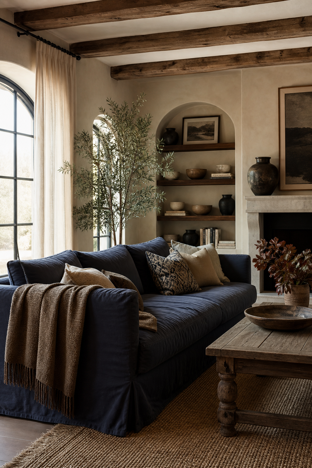 Choose A Deep Comfortable Sofa in a cozy designer living room