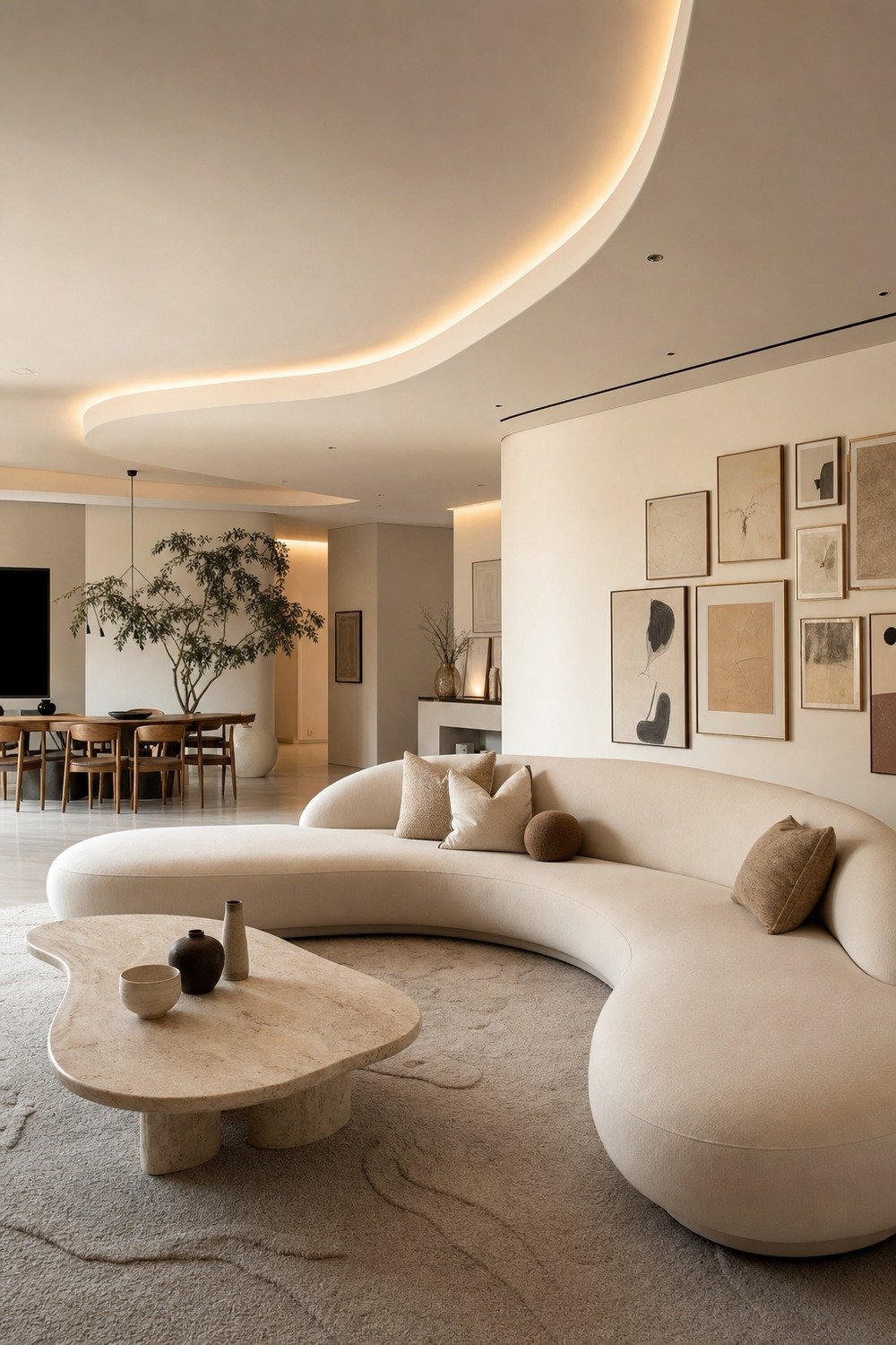Sculptural Serpentine Sofa for premium sofa ideas