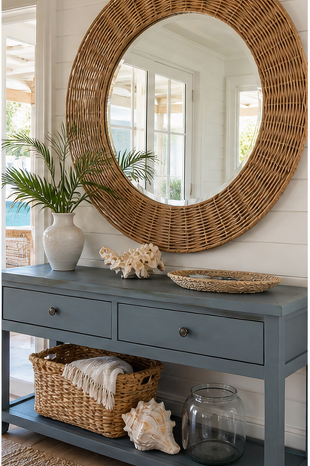 Coastal Rattan Mirror for picture mirror ideas