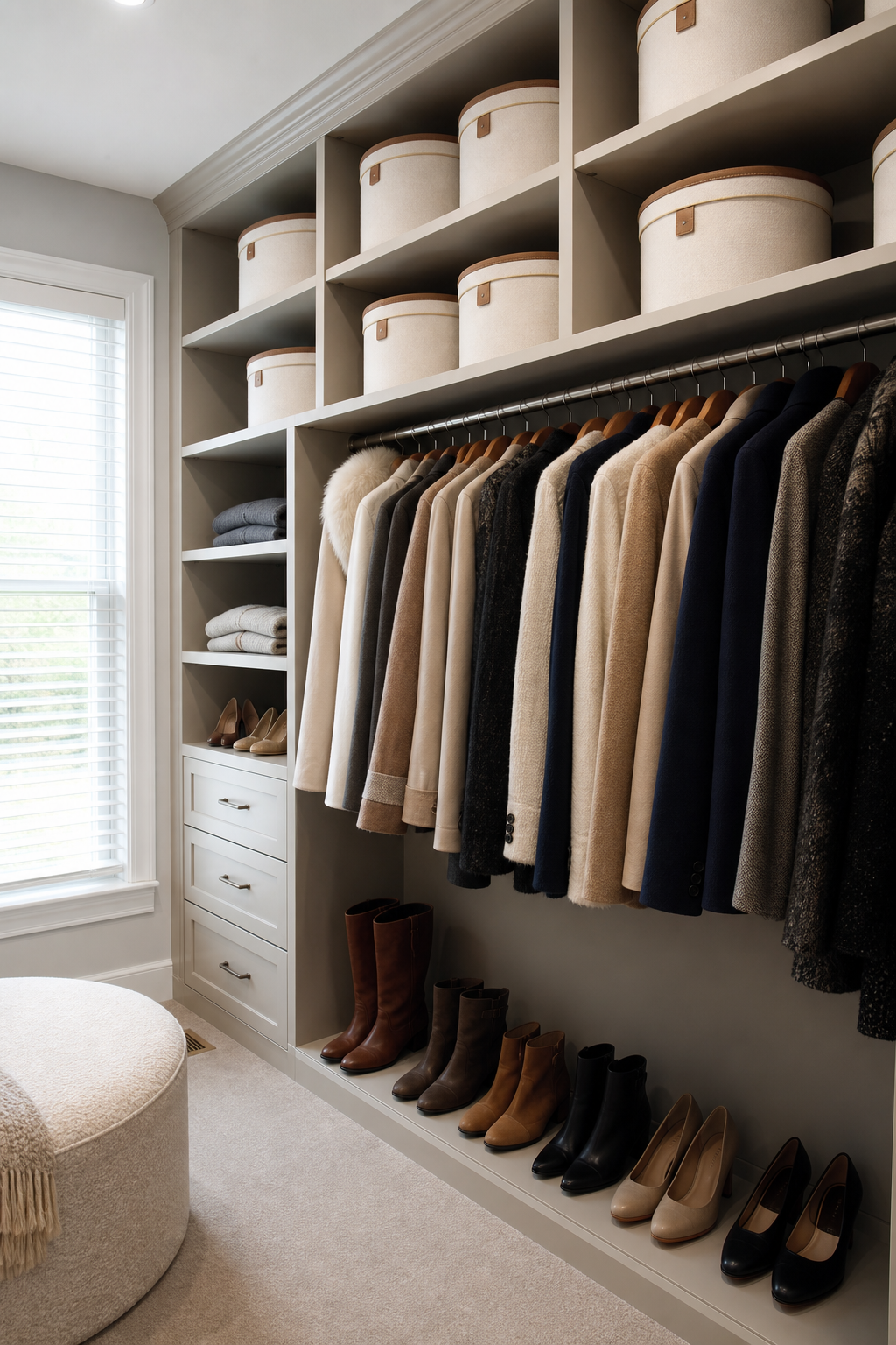 Use Matching Boxes For Dust Protection for neat stylish hat storage
