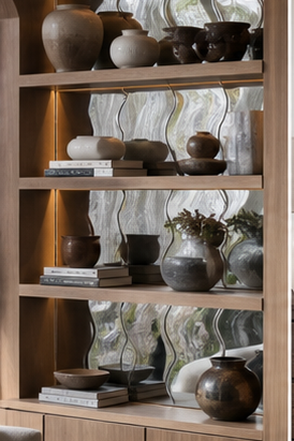 Use A Horizontal Wavy Mirror In The Dining Area for wavy mirror ideas
