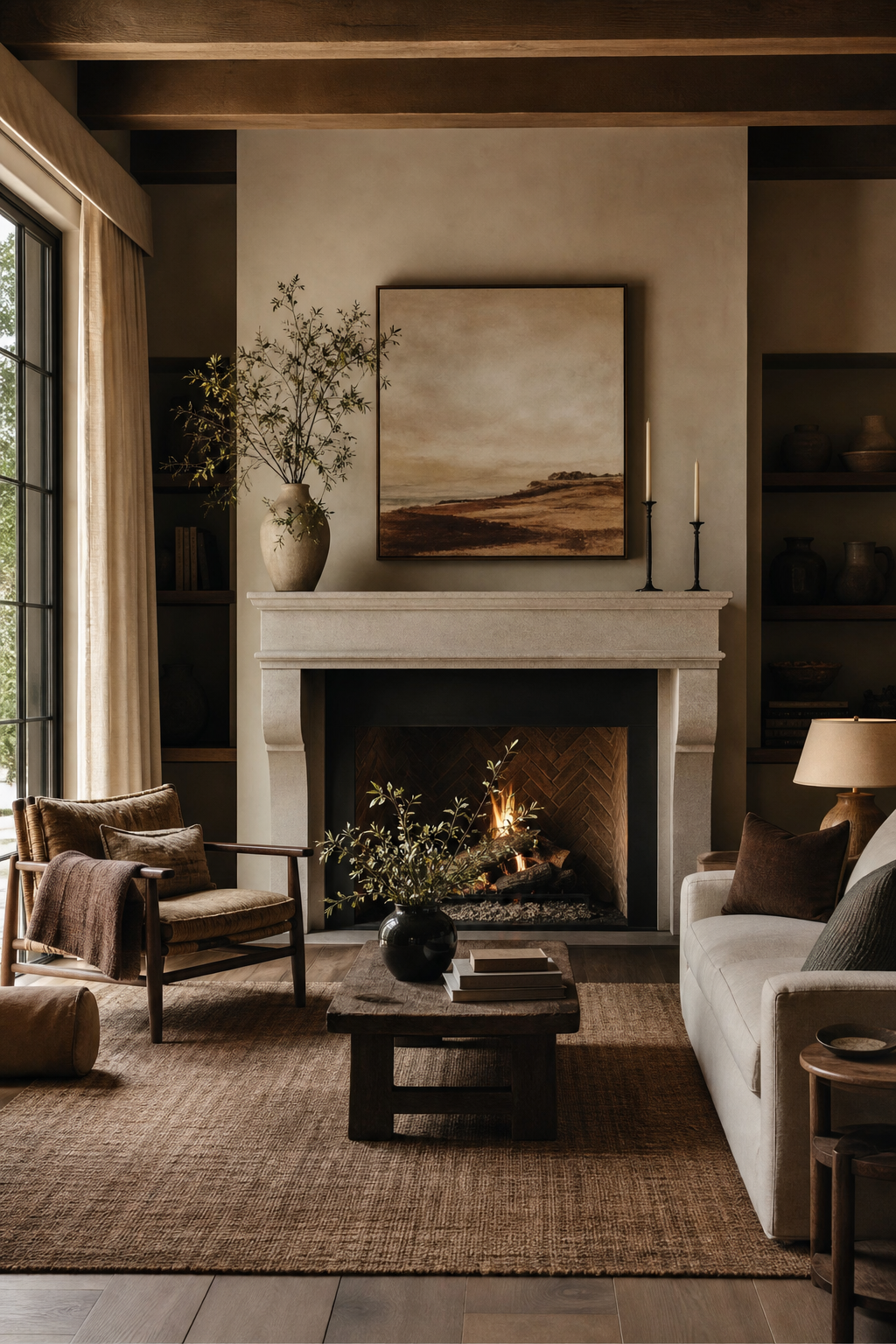 Add A Fireplace Focal Point in a cozy designer living room