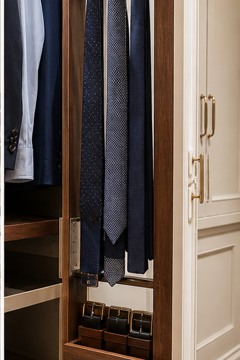 Tie And Belt Pullouts for wardrobe measurement ideas