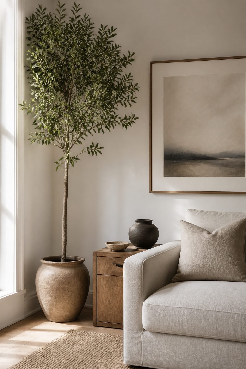 Balance The Wall With Tall Greenery for Wall Decor To Give Blank Walls More Personality