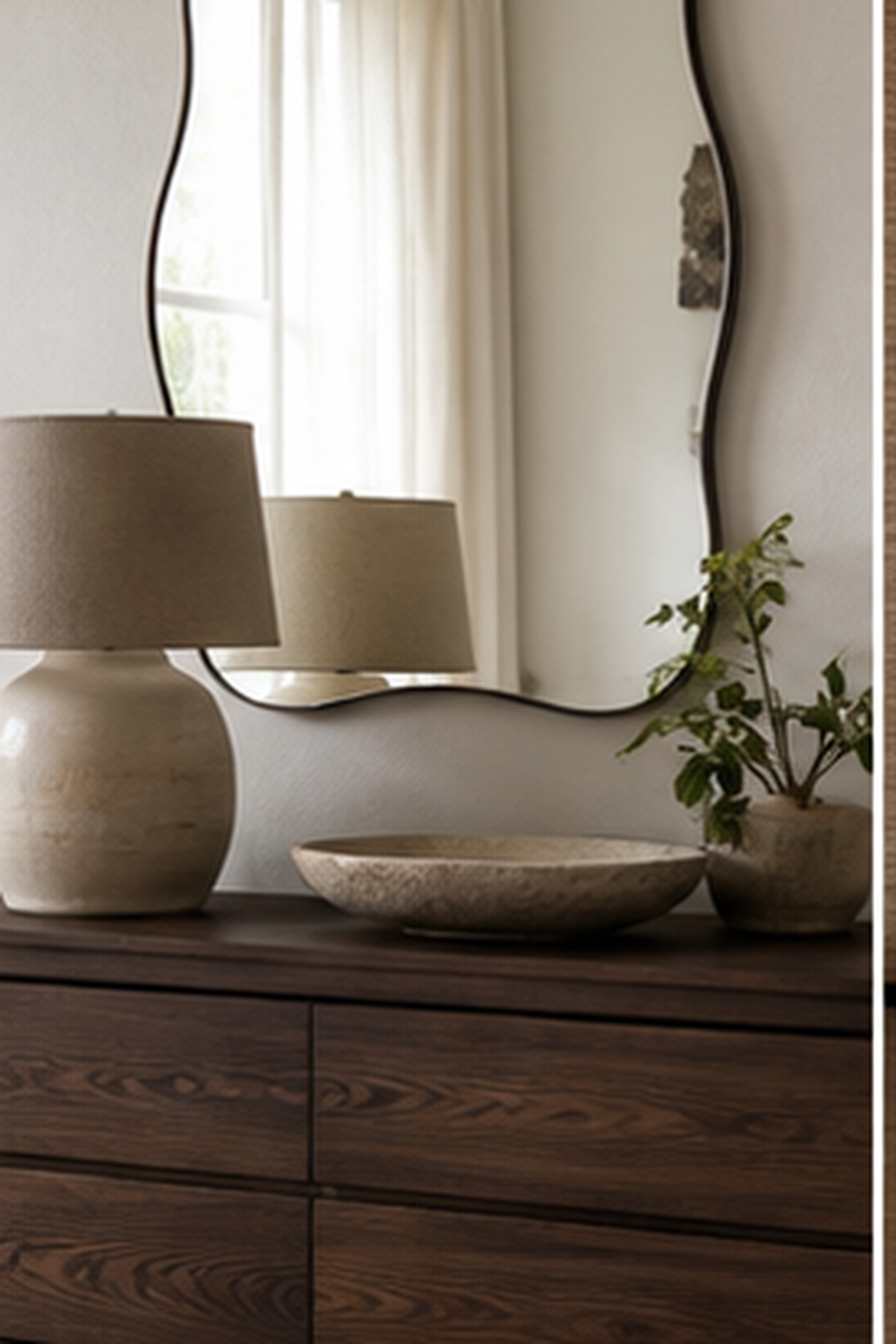 Let A Wavy Mirror Break Up Built-In Shelves for wavy mirror ideas