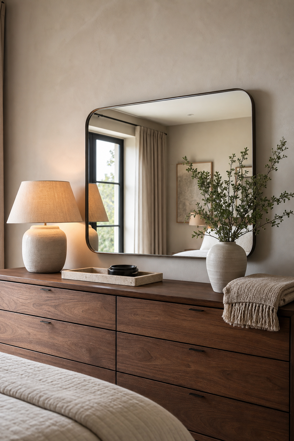 Hang A Mirror Low Over A Dresser for Mirror Design Wall Ideas That Brighten And Elevate Any Room