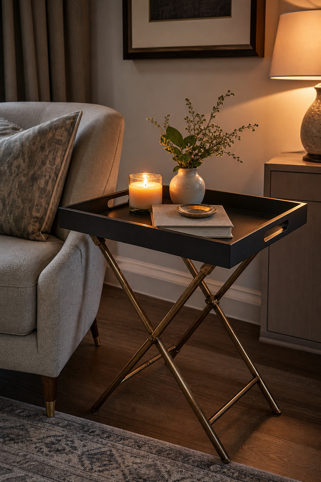 A tray table for flexible styling