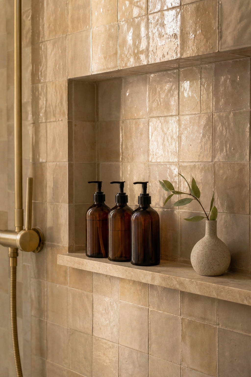 make the shower niche beautiful in a cozy spa-like bathroom