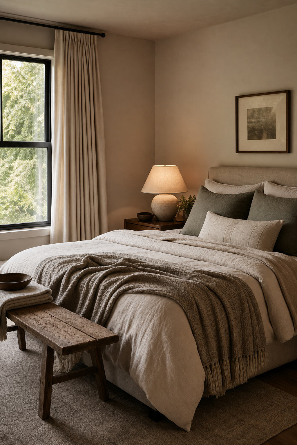 style the bed like a retreat for cozy room decor