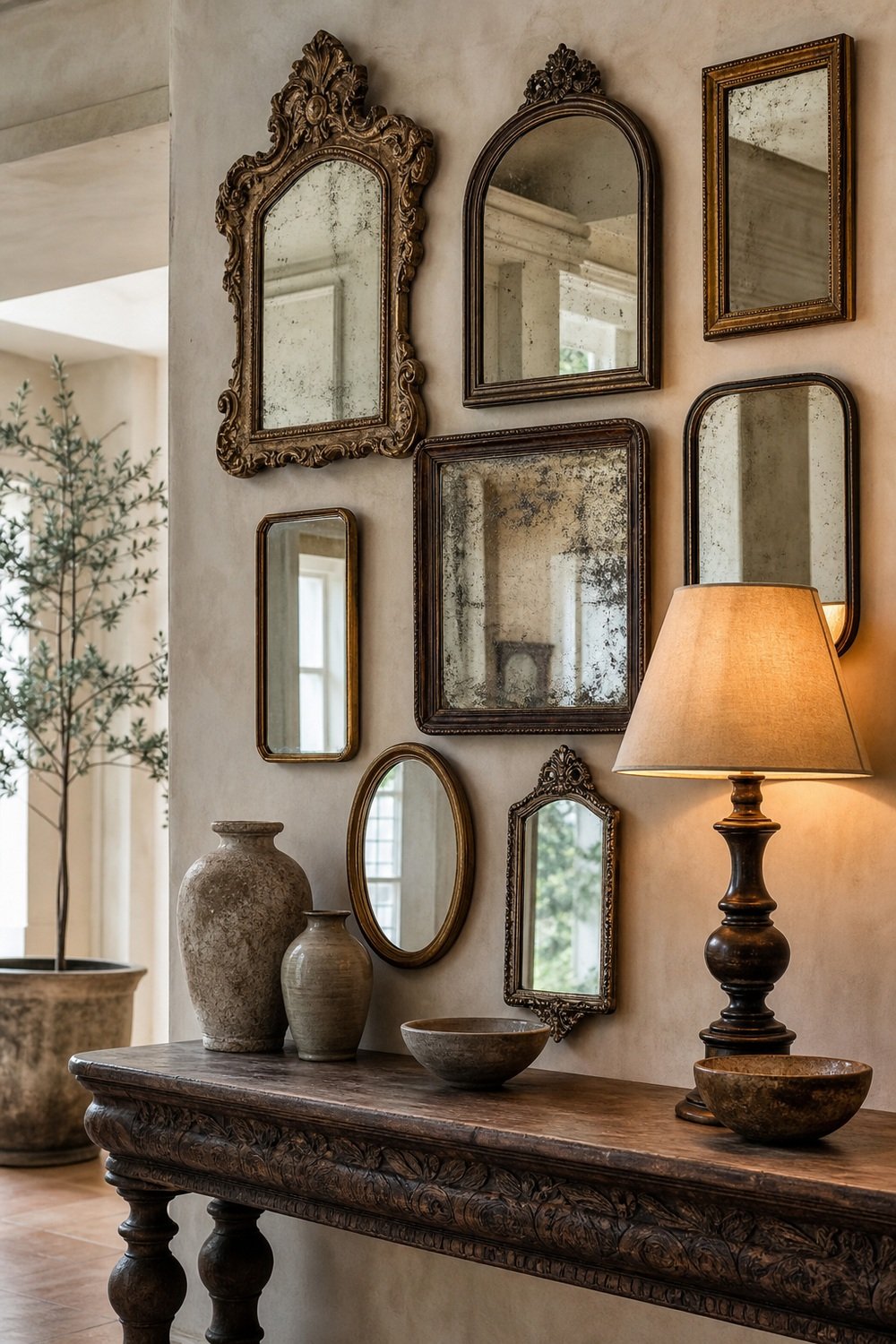 Mixed Mirror Cluster for home wall decor ideas