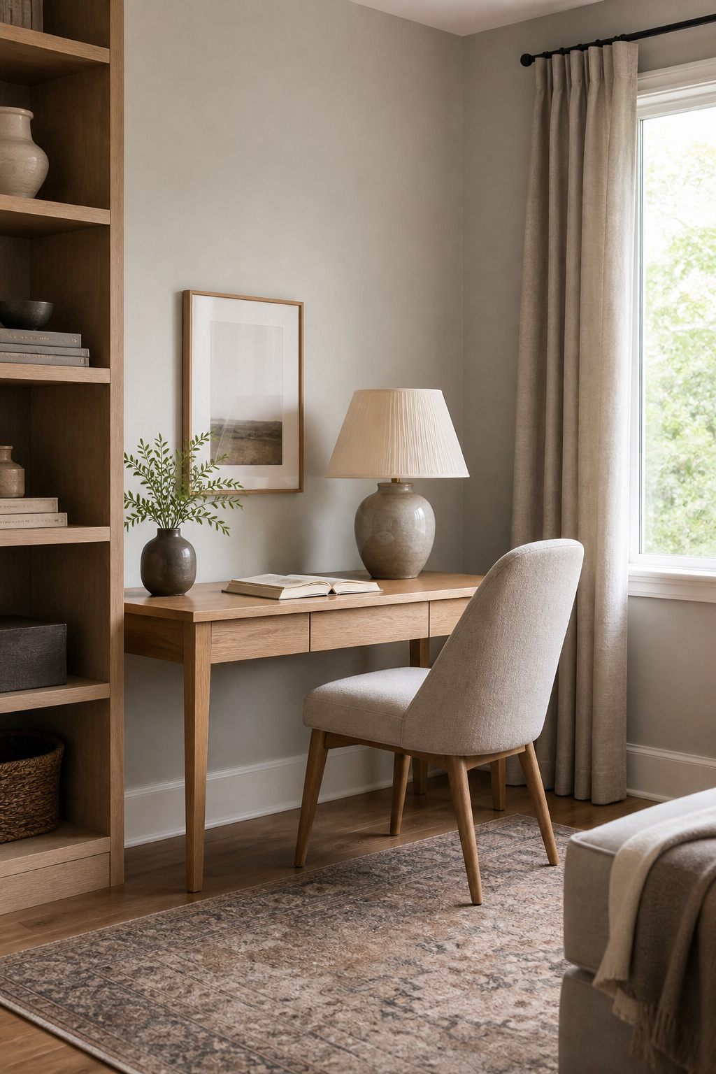 make a desk corner feel softer for cozy room decor