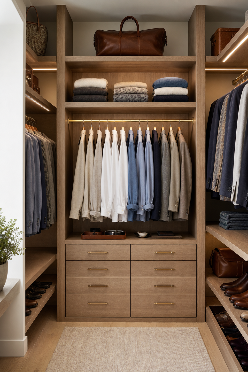 Dressing closet idea with keep everyday pieces at eye level