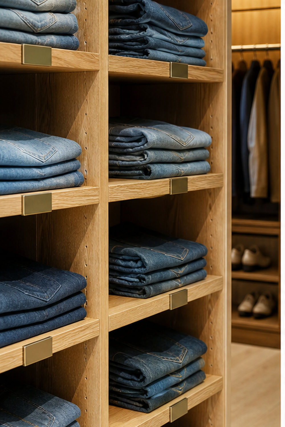 Folded Denim Height for wardrobe measurement ideas