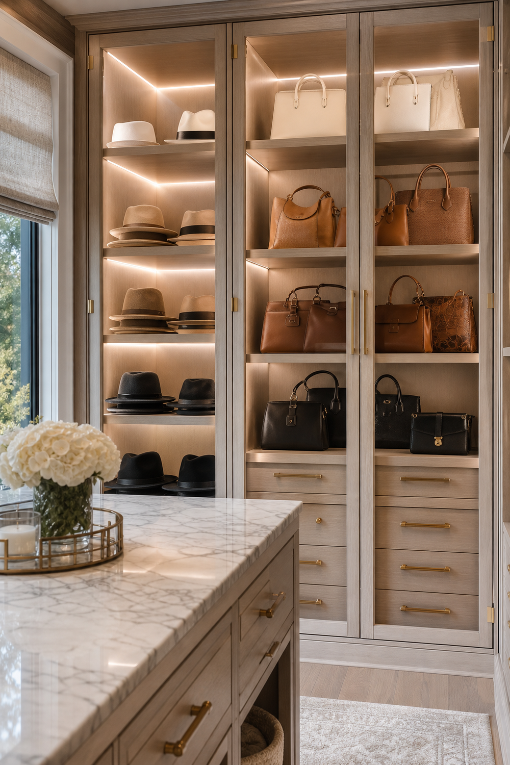 Pair Hats With Handbag Storage for neat stylish hat storage