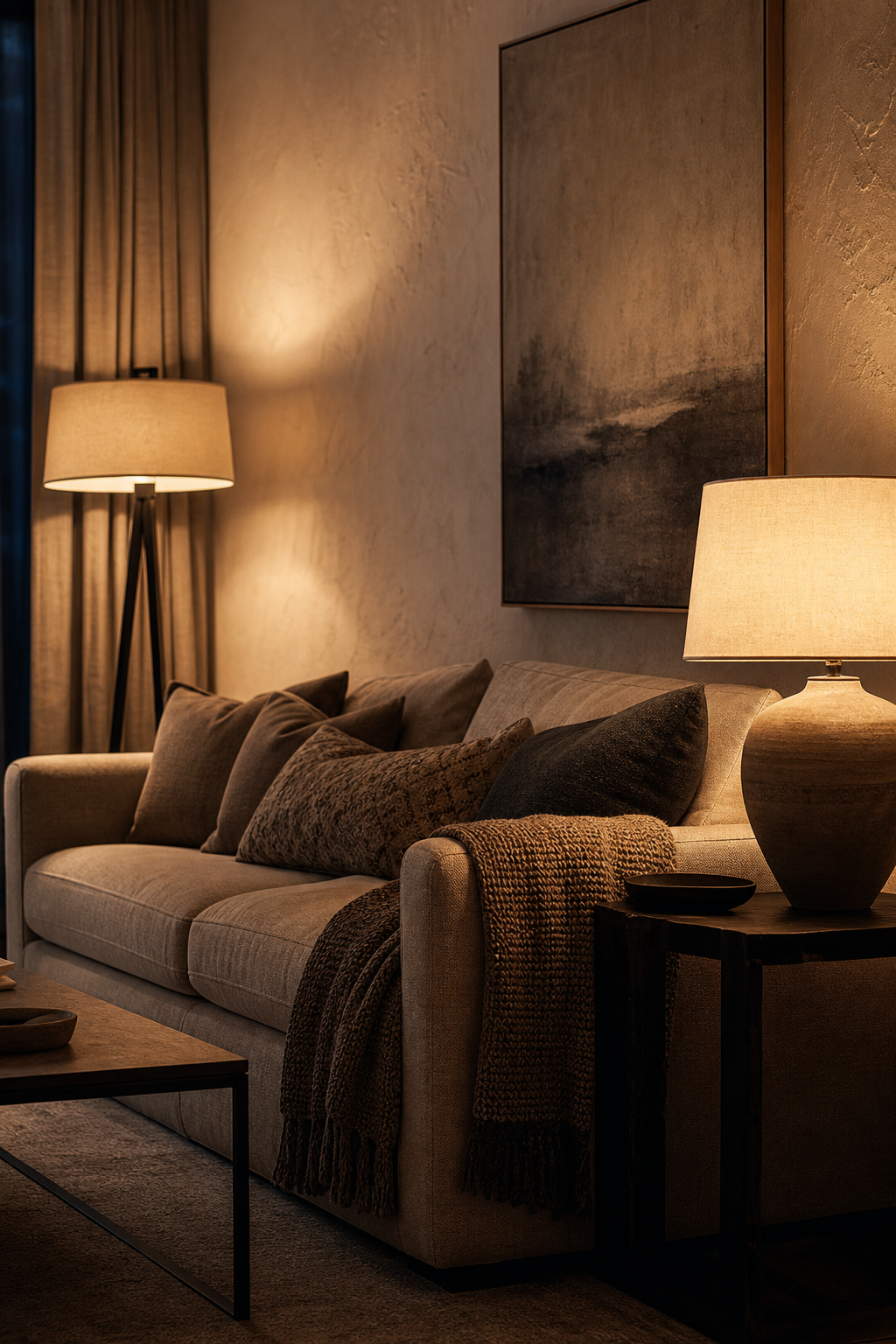 Frame The Sofa With Lighting for Trending Sofa Designs To Anchor A Stylish Living Room