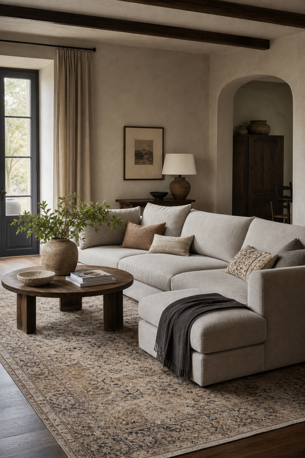 add a vintage-inspired rug for cozy room decor