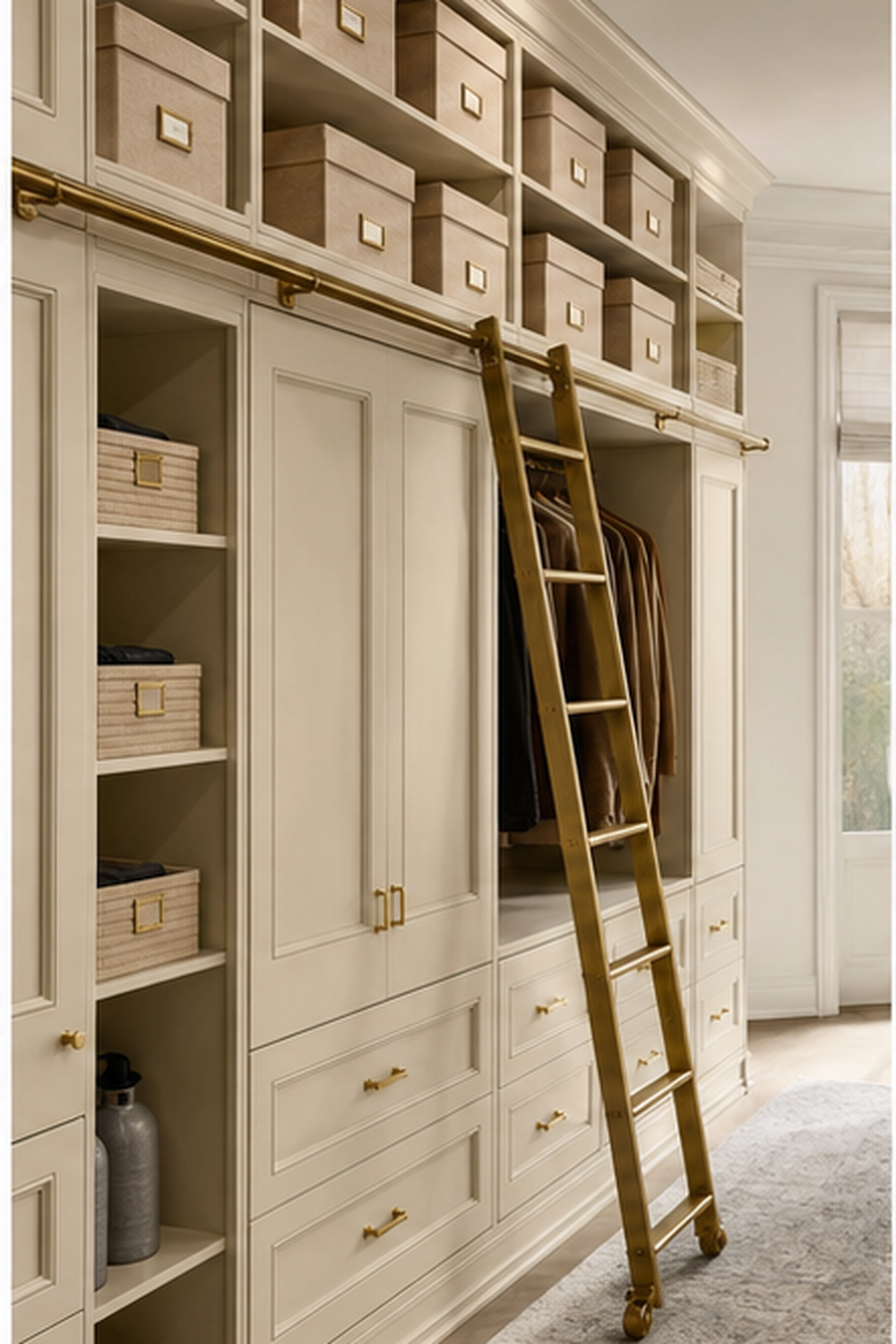 Ceiling-High Seasonal Boxes for small walk-in closet ideas