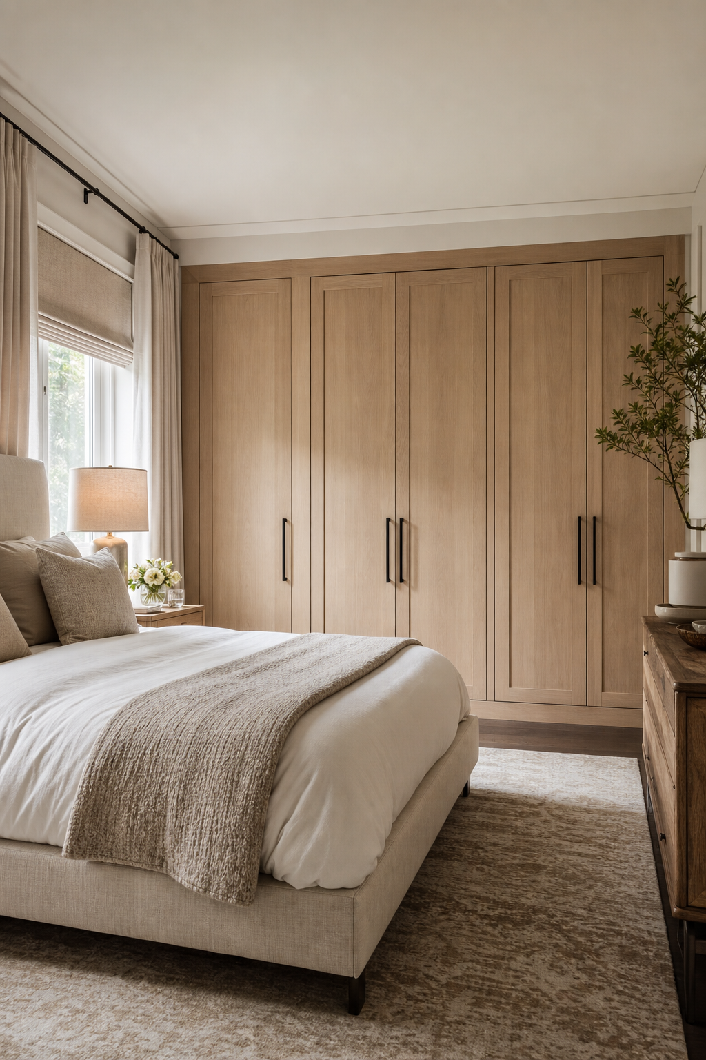 Coordinate Closet Doors With The Bed Wall in a stylish wall closet design